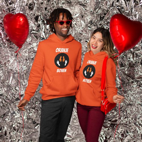 ORANJE BOVEN KOPPEL GRAPPIGE ORANJE HOODIE KLEDING