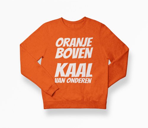 Oranje boven kaal onderen Sweater