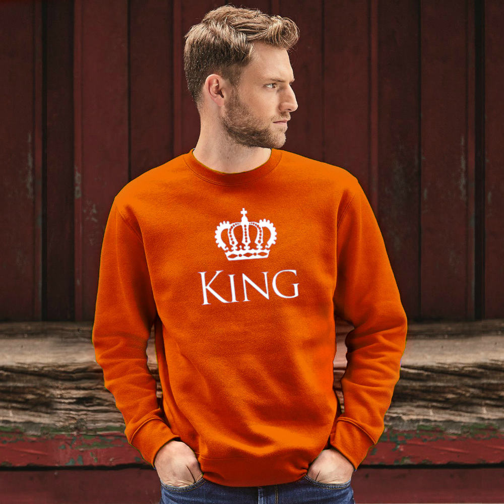 koningsdag sweater EK WK met klassieke print king