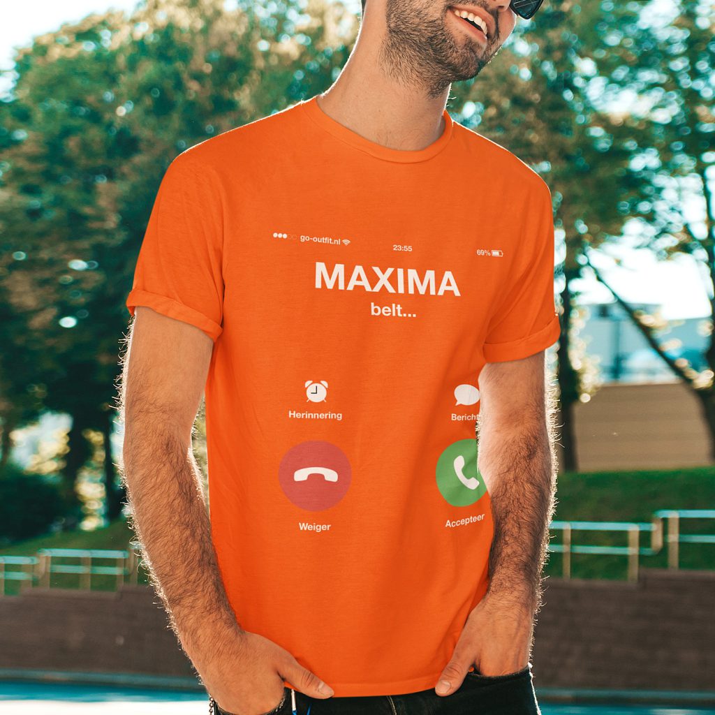 Oranje Koningsdag T-shirt Maxima Belt 2