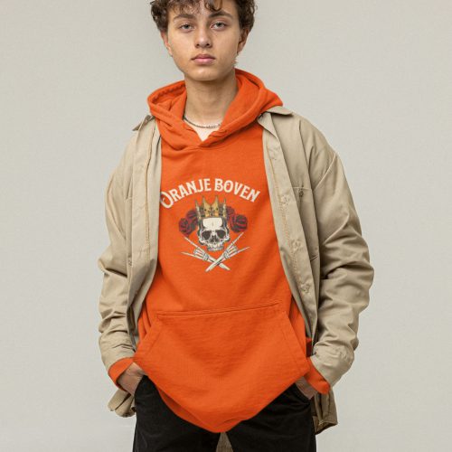 Koningsdag Hoodie Oranje Boven Skull