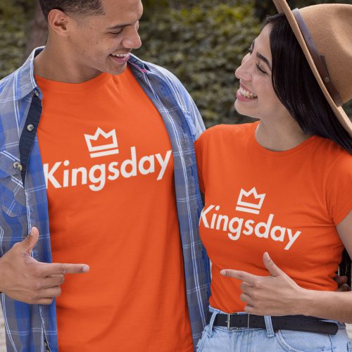Oranje Koningsdag T Shirt Kingsday Crown