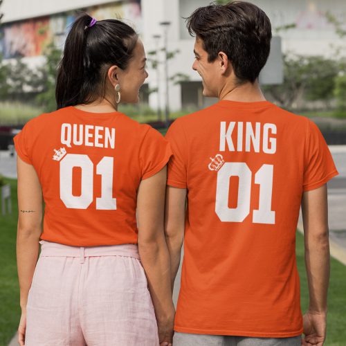 Oranje T-Shirt King 01 of Queen 01