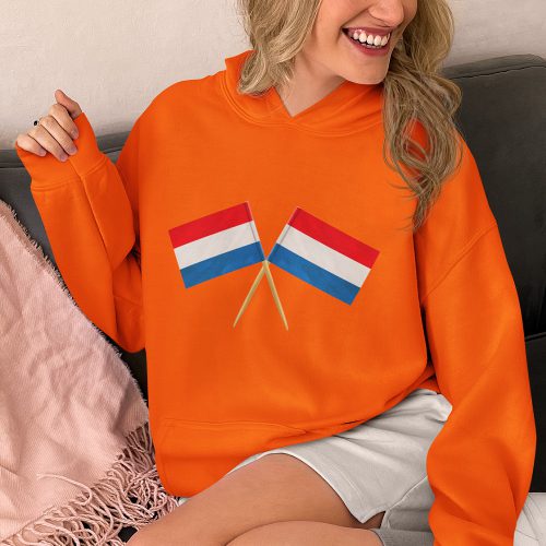 Oranje Koningsdag Hoodie Vlaggetjes