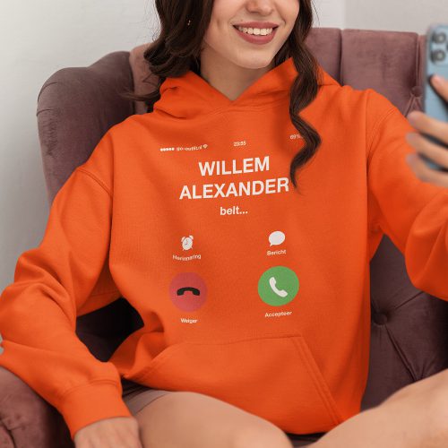 Oranje Koningsdag Hoodie Willem Alexander Belt