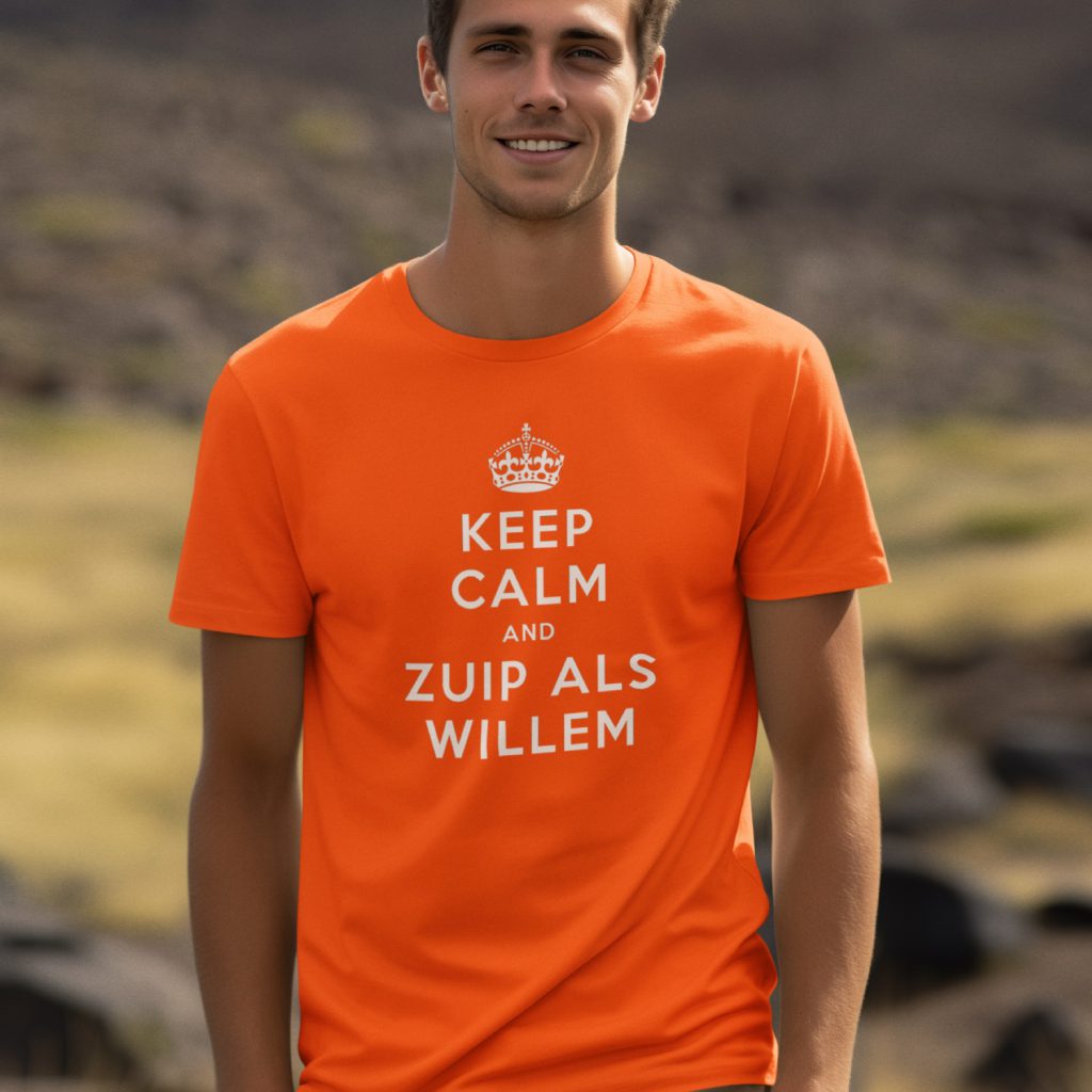 Oranje Koningsdag T-shirt Keep Calm And Zuip Als Willem