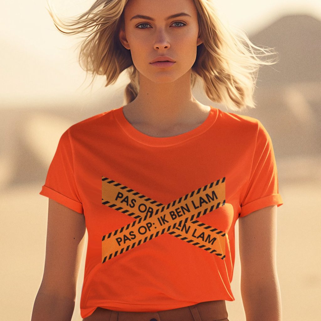 Oranje Koningsdag T-shirt Pas Op Ik Ben Lam Dames 2