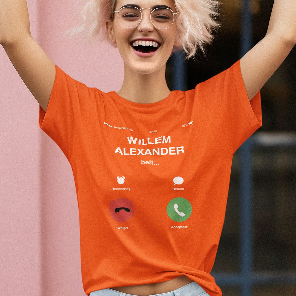 Oranje Koningsdag T-shirt Willem Alexander Belt