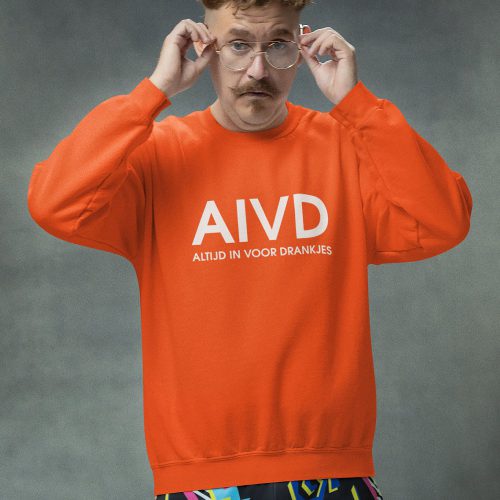 Oranje Koningsdag Trui AIVD Altijd In Voor Drankjes