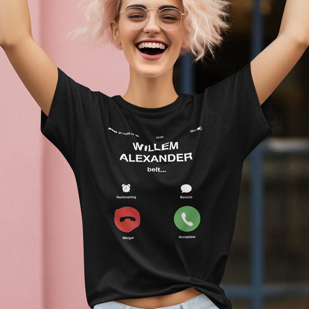 Zwarte Koningsdag T-shirt Willem Alexander Belt