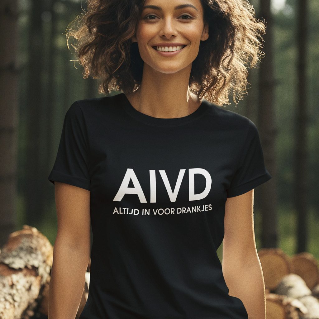 Zwart Koningsdag T-shirt AIVD Dames