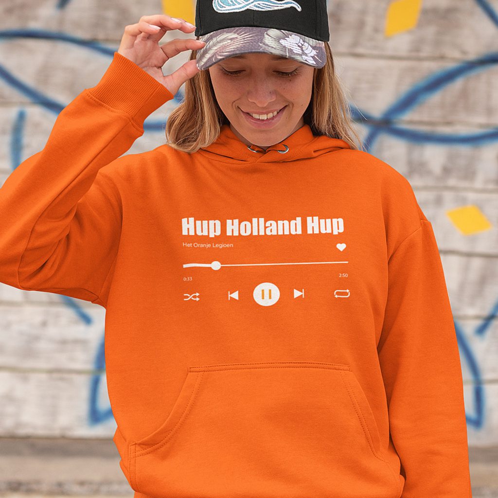 Oranje EK Hoodie Hup Holland Hup Music Player