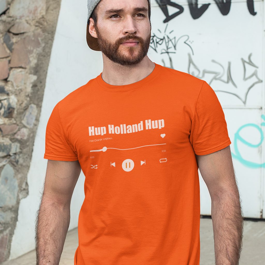 Oranje EK T-shirt Hup Holland Hup Music Player