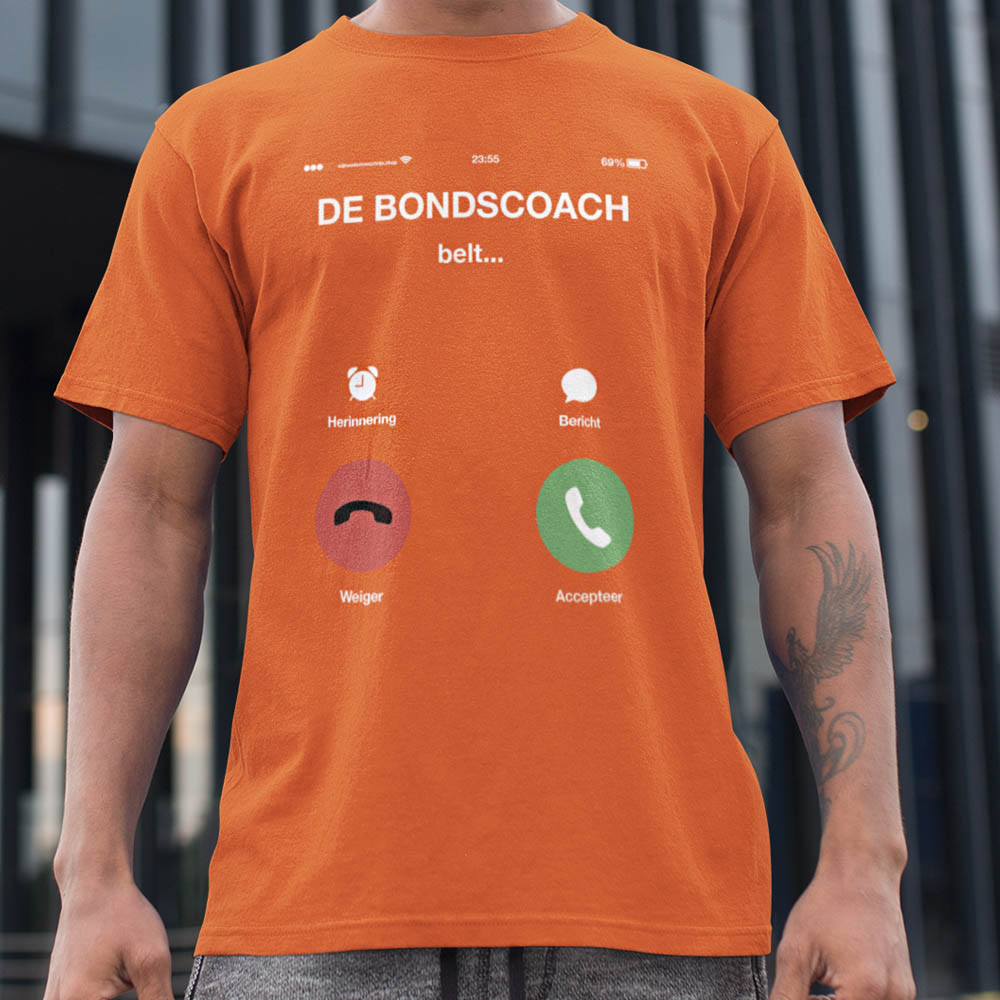 Oranje T-shirt De Bondscoach Belt
