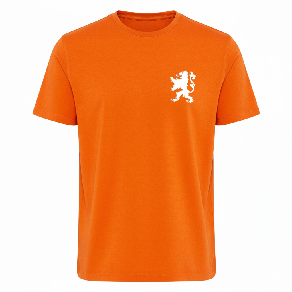 Oranje T-shirt Met Borstlogo