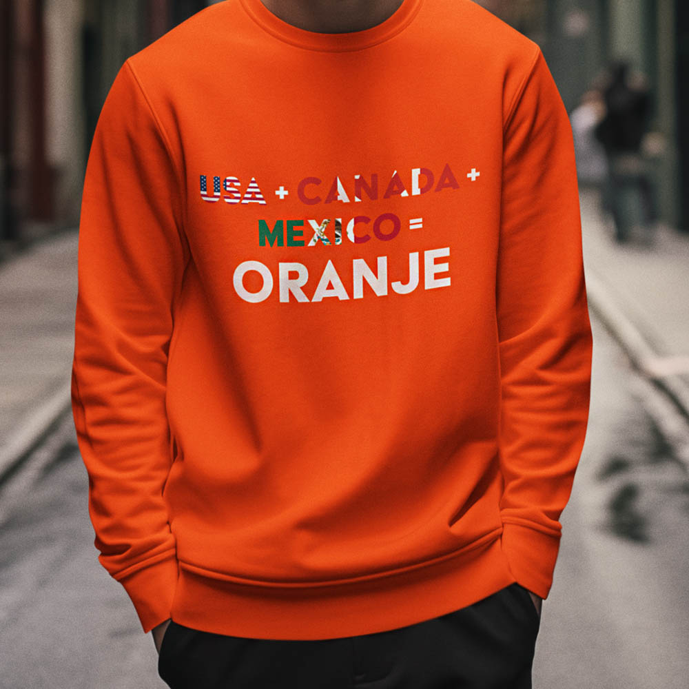 Oranje WK EK Trui USA+Canada+Mexico=Oranje