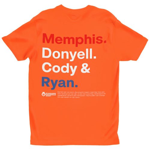 Oranje WK-EK T-shirt Memphis, Donyell, Cody & Ryan