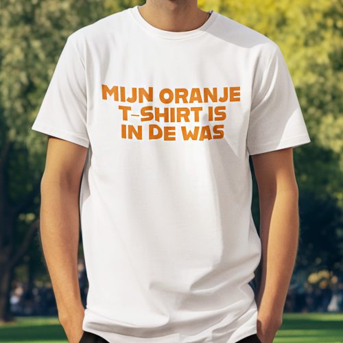 Wit EK WK T-shirt Mijn Oranje Shirt Is In De Was