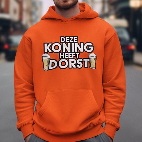 Oranje Hoodie Deze Koning Heeft Dorst