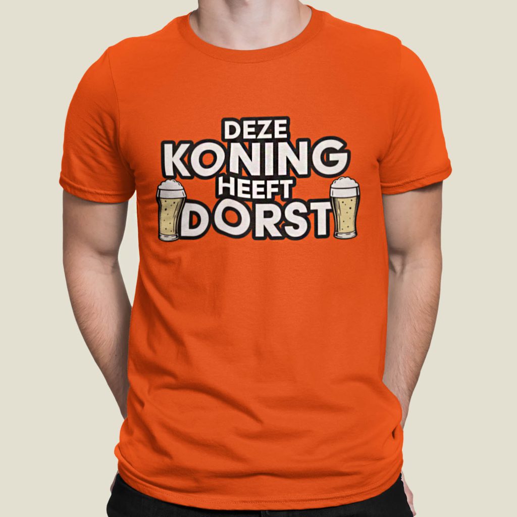 Oranje T-Shirt Deze Koning Heeft Dorst