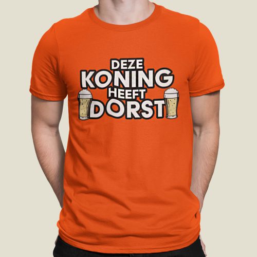 Oranje T-Shirt Deze Koning Heeft Dorst