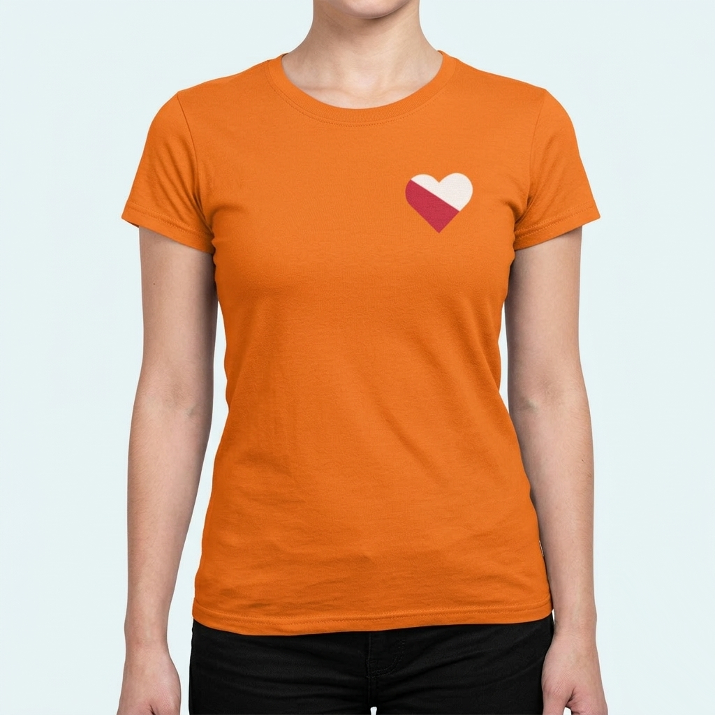 Oranje T-shirt Dames Utrecht Hartje