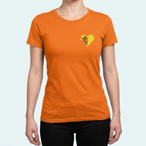 Oranje T-shirt Dames Zuid Holland hartje