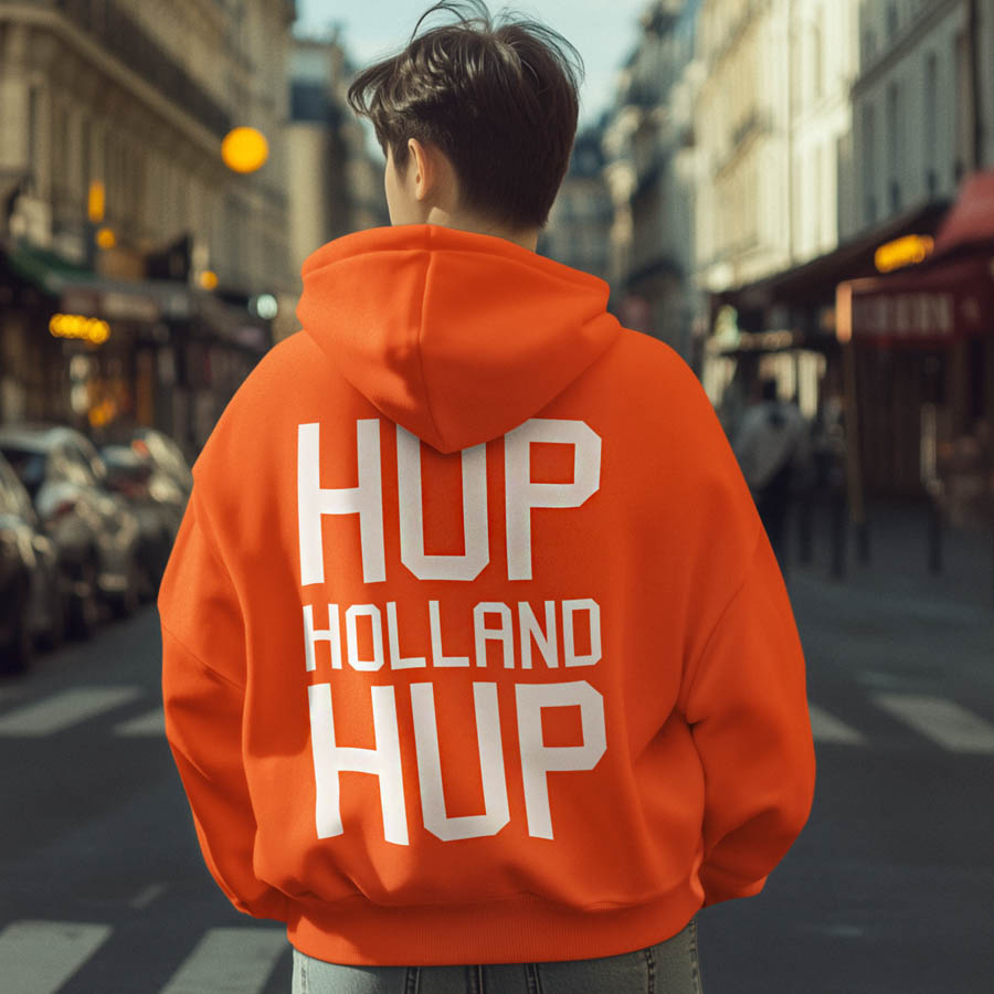 Oranje WK Hup Holland Hup hoodie Achterkant